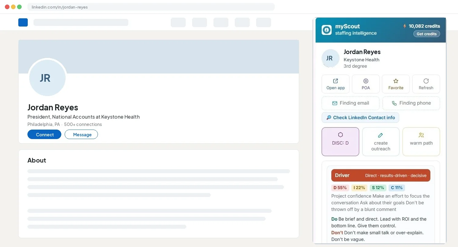 Chrome extension on a LinkedIn profile